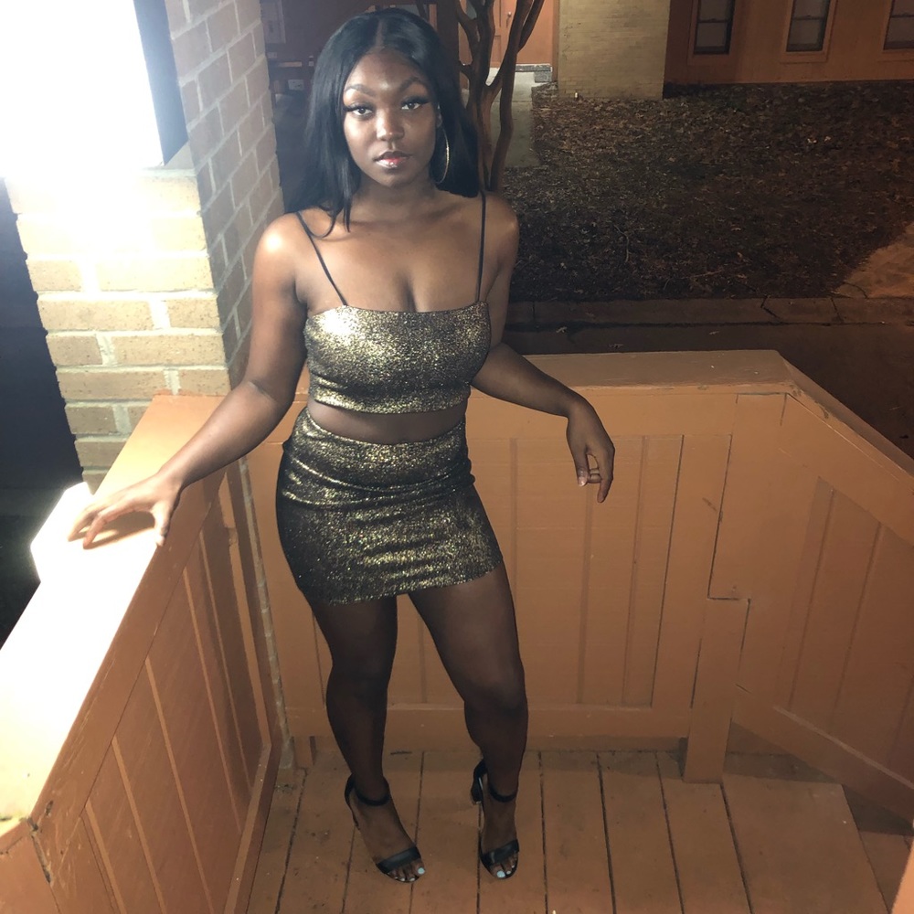 Sparkle Crop Top And Mini Skirt